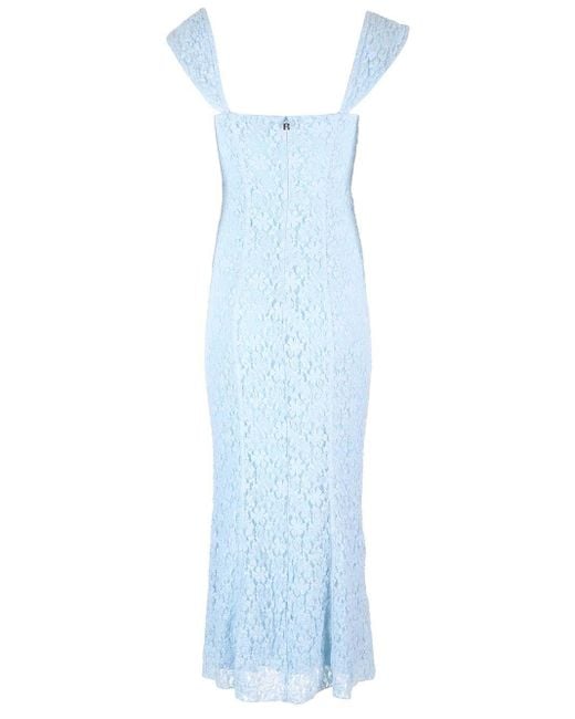 ROTATE BIRGER CHRISTENSEN Blue Lace Maxi Dress With Wide Straps