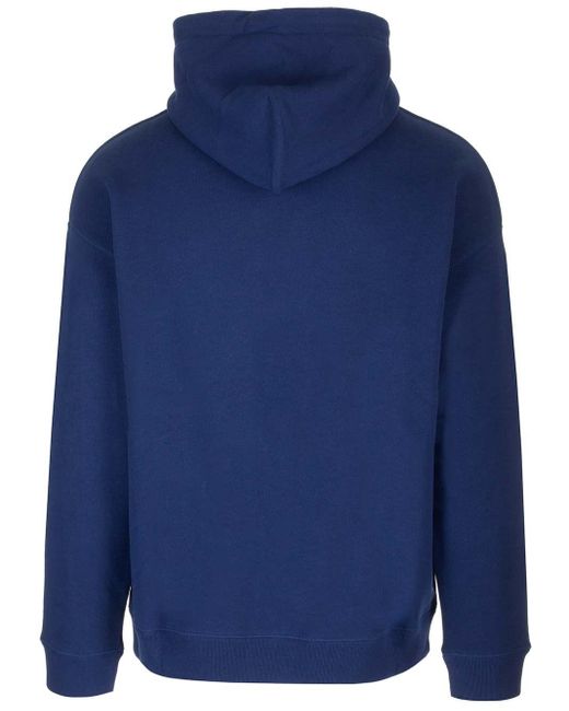 Loewe Blue Relaxed Fit Hoodie In Cotton for men
