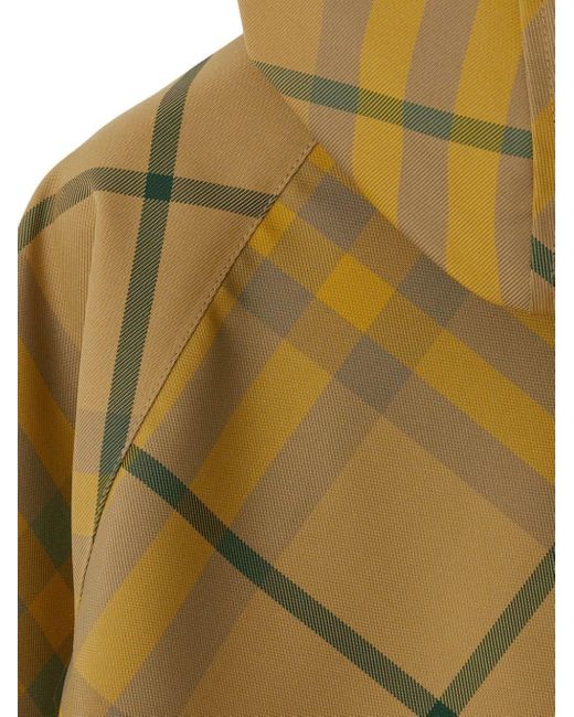 Burberry Multicolor Cropped Jacket With Check Motif