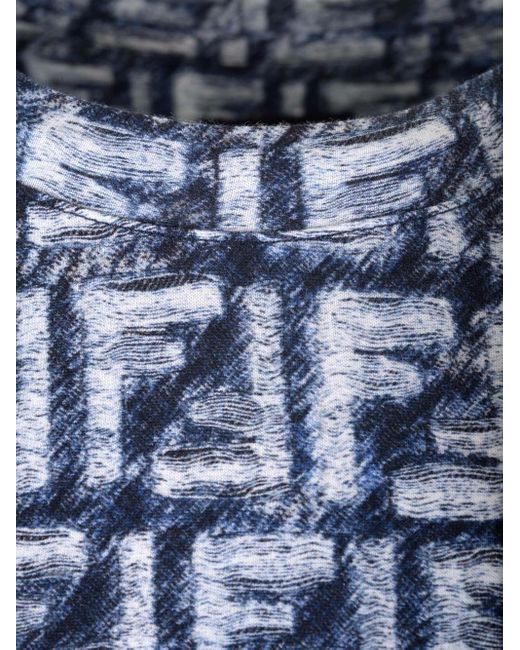 Fendi Blue All Over Ff Print Shirt Sleeve T-shirt