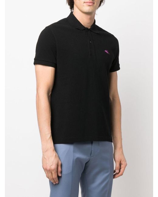 Etro Cotton Black Polo Shirt With Logo for Men - Save 28% | Lyst