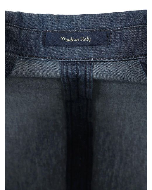 Guarinucci Blue Double-breasted Blazer In Washed Denim for men