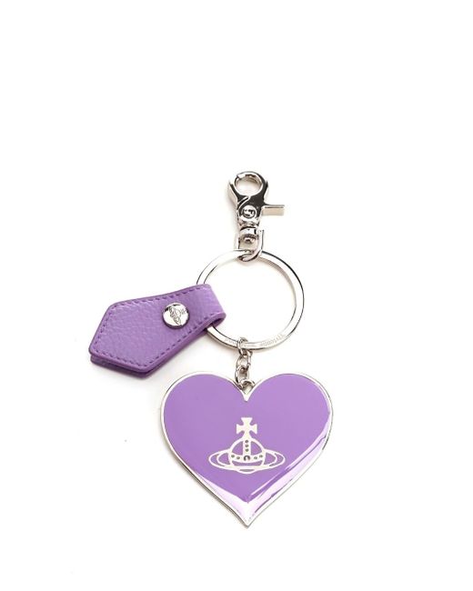 Vivienne Westwood Purple Polished Metal Key Ring