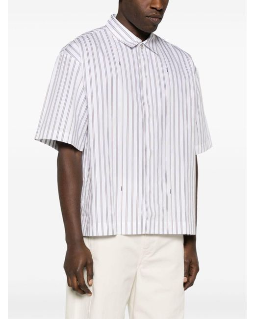 Jacquemus White Striped Cotton Shirt for men