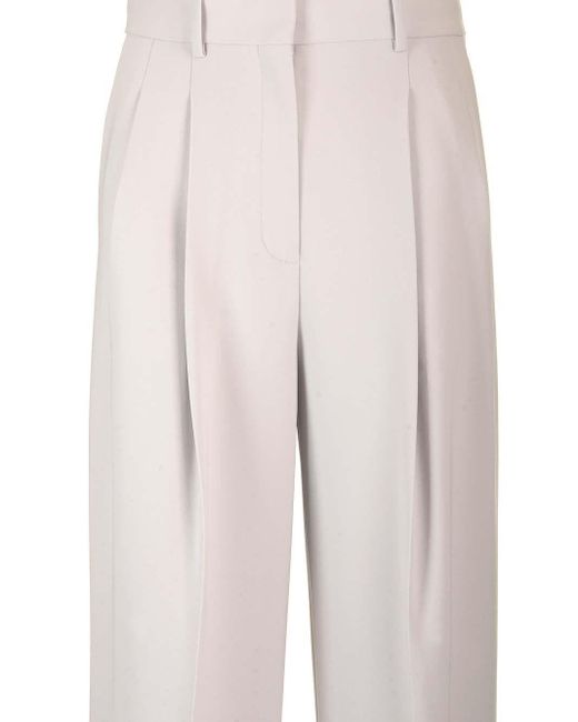 Theory White Flowing Crepe Trousers