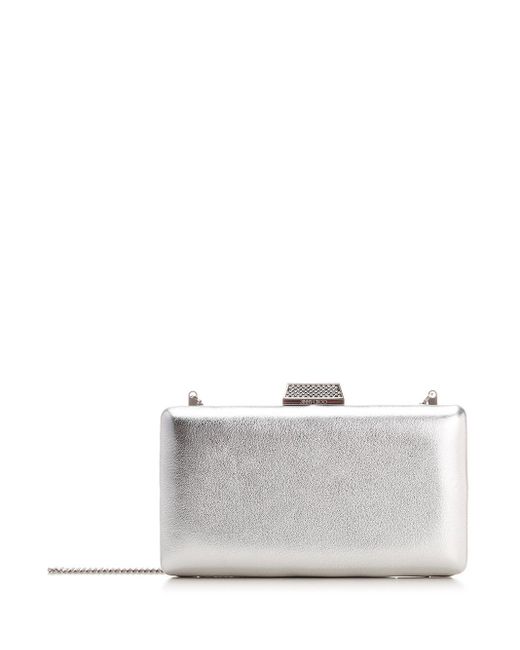 Jimmy Choo Leather "clemmie" Evening Bag in White Lyst