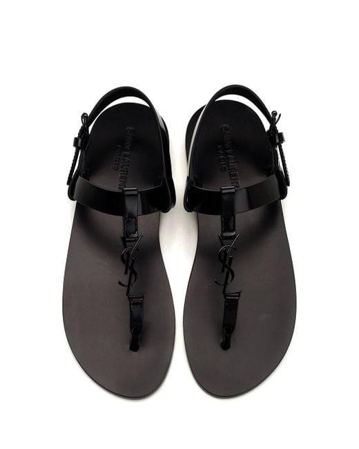 Saint Laurent Black "pepe" Flat Sandal