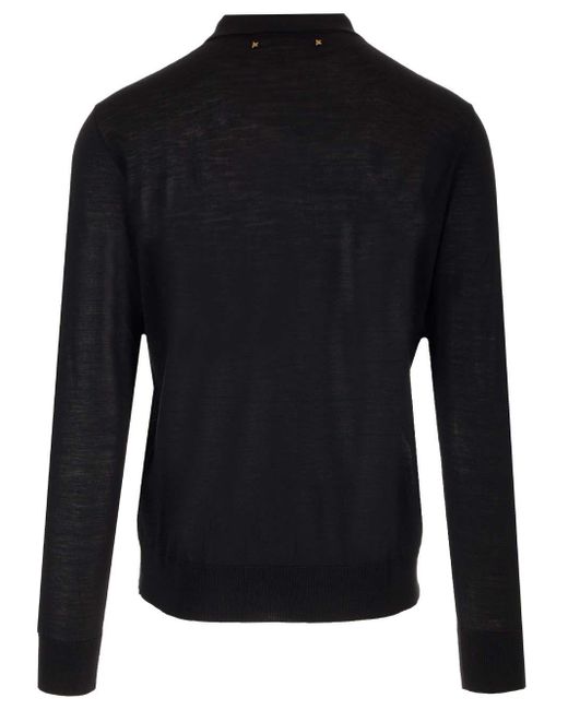 Golden Goose Deluxe Brand Black Wool Polo Shirt for men