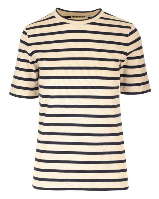 Jil Sander Black + Striped Jersey T-shirt