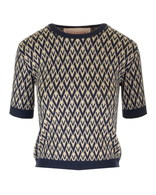 Valentino Garavani Black "toute La V" Wool Top