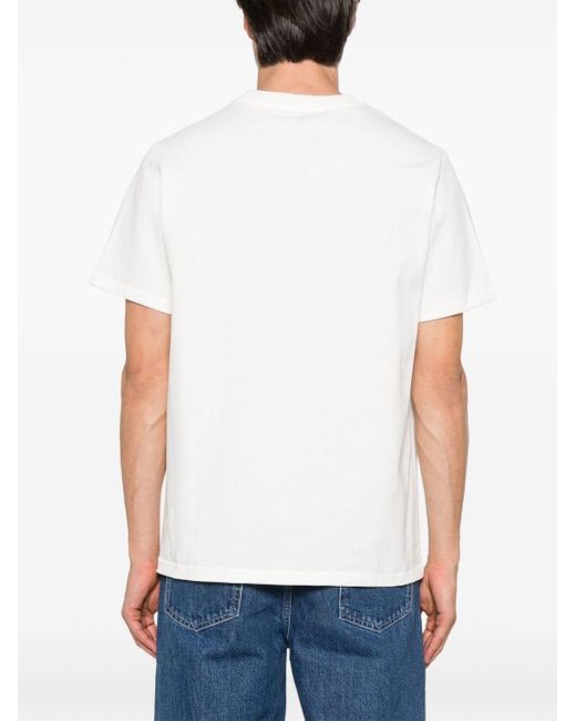 A.P.C. White Print Label T-Shirt