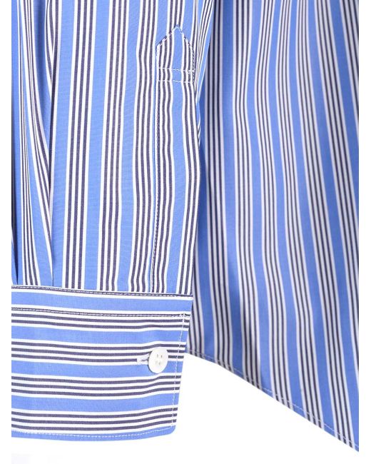 Comme des Garçons Blue Striped Shirt With Pocket for men