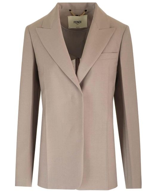 Fendi Natural Deconstructed Tailored Jacket