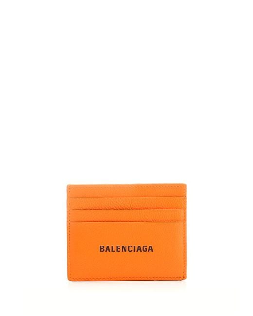 Balenciaga Orange Card Holder Lyst