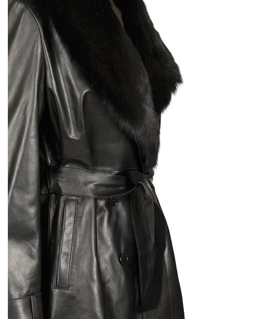 Arma Black "manon" Leather Coat