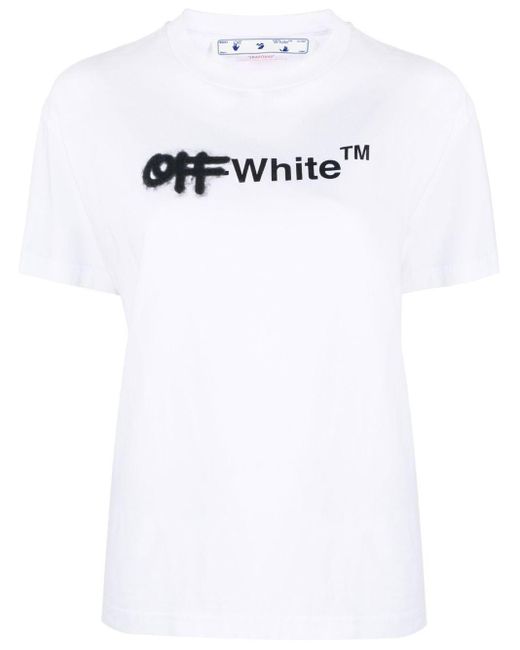 Off-White c/o Virgil Abloh Spry Effect Signature T-shirt in White | Lyst