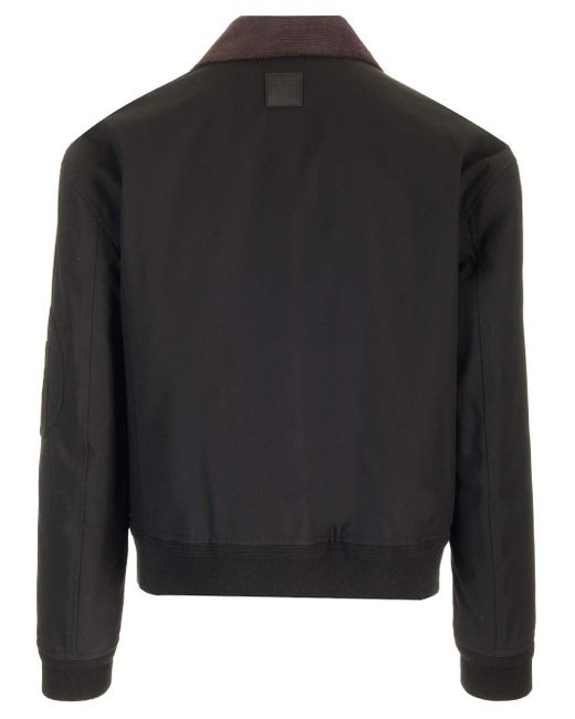 Loewe Black Cord Collar Bomber Jacket for men