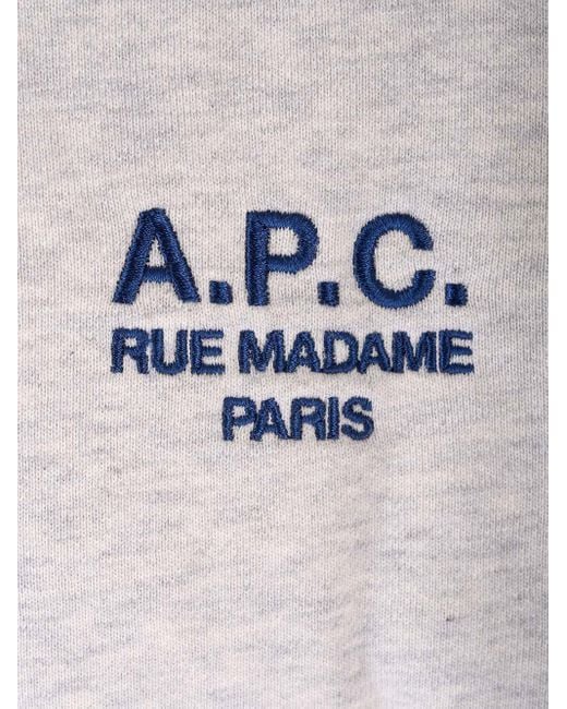 A.P.C. White Organic Cotton Sweatshirt for men