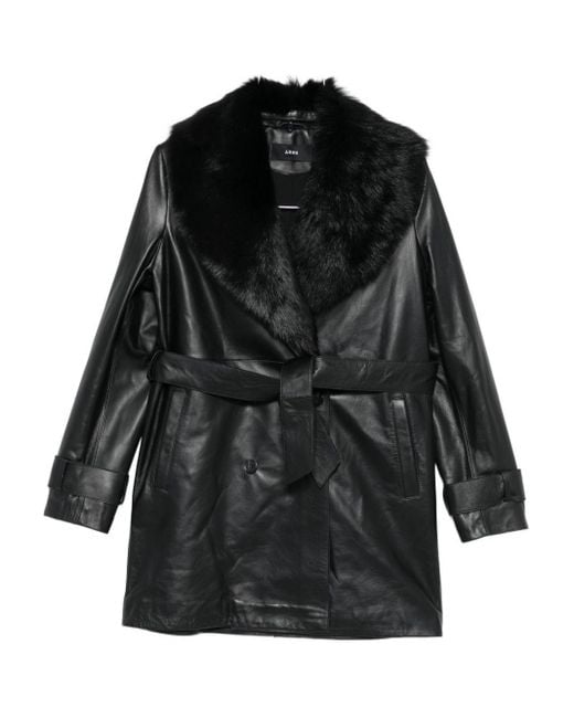 Arma Black "manon" Leather Coat