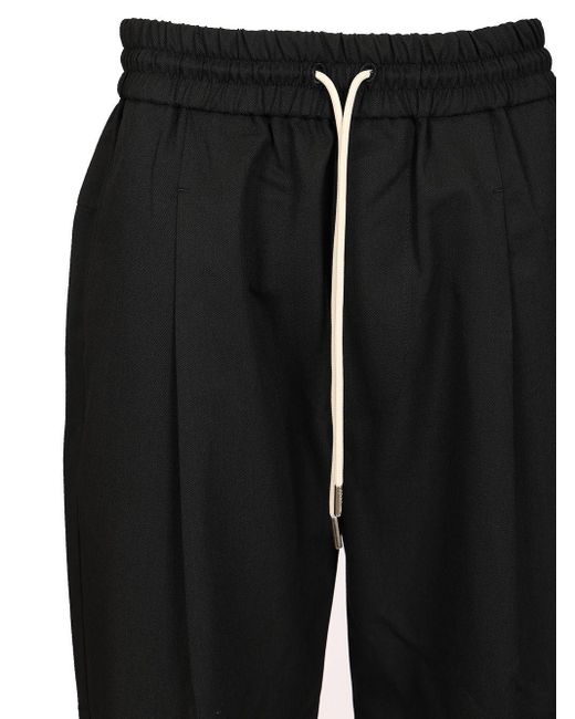 Drole de Monsieur Black Wool Blend Trousers for men