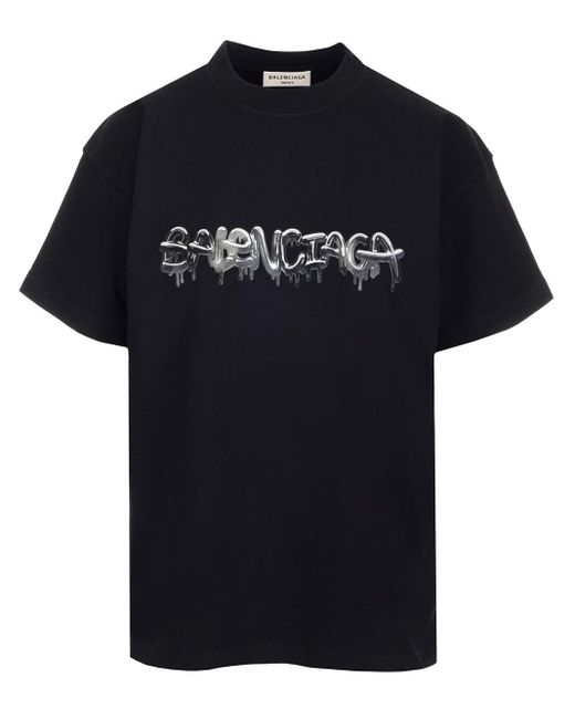 Balenciaga Cotton Black Slime Logo T-shirt | Lyst Canada