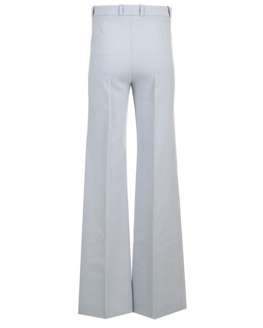 Chloé Gray Wool Crepe Flared Trousers