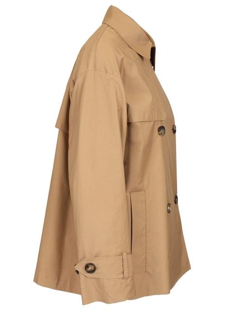 Max Mara Natural Short Twill Trench Coat Coats