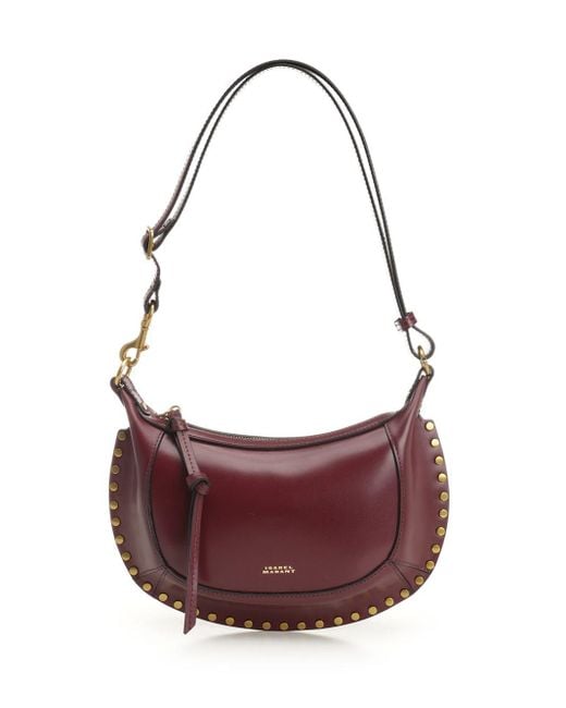 Isabel Marant Purple Oskan Moon Bag Crossbody Bags Bordeaux