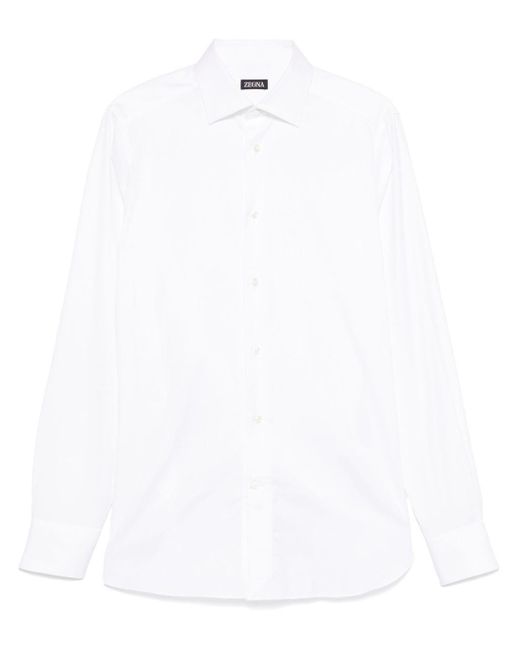 Zegna White Stretch Cotton Shirt Shirts for men