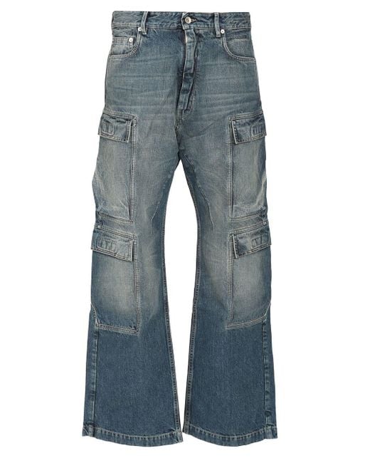 Rick Owens Blue Cargo Jeans for men