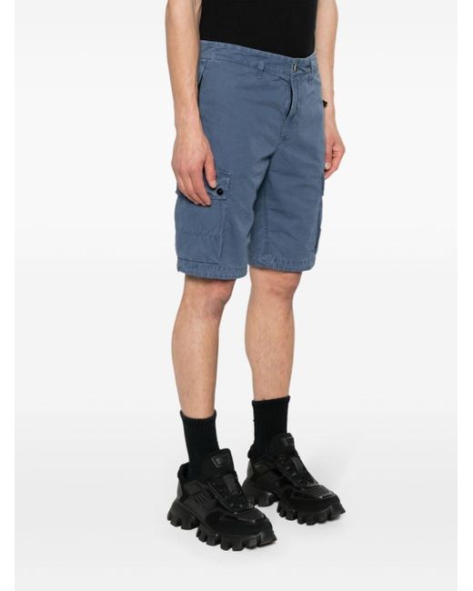 Stone Island Blue Cotton Cargo Bermuda Shorts for men