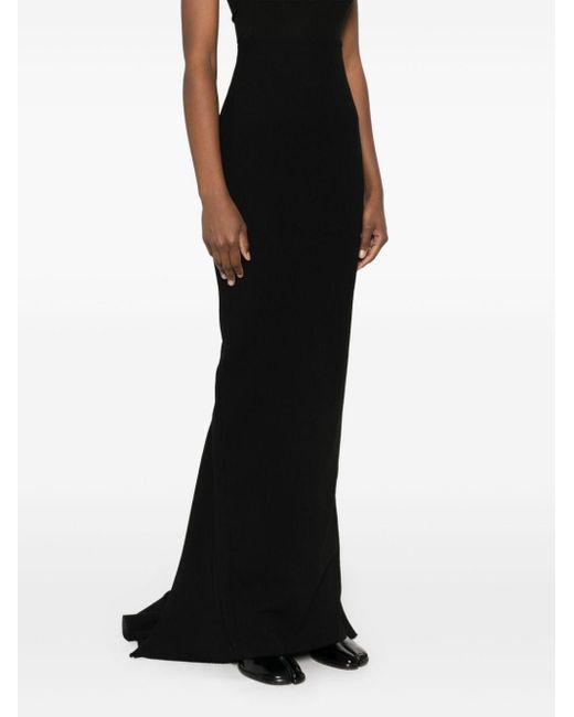 Rick Owens Black Pillar Floor-Lenght Long Skirt