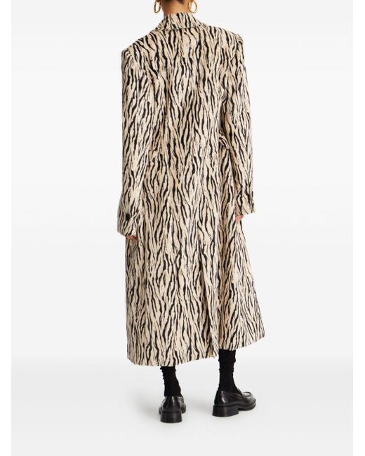 ROTATE BIRGER CHRISTENSEN White Printed Faux Fur Skirt