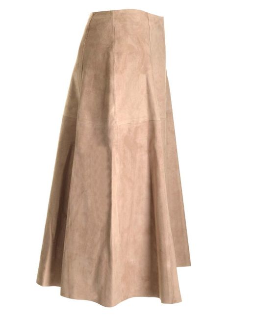 Arma Natural "udine" Midi Skirt In Pleated