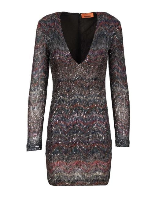 Missoni Black V-neck Mini Dress