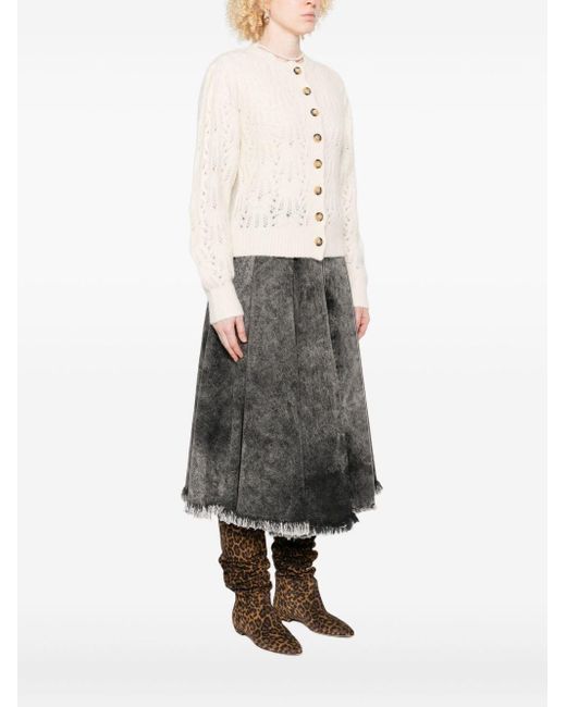 Isabel Marant Natural Maxine Openwork Cardigan