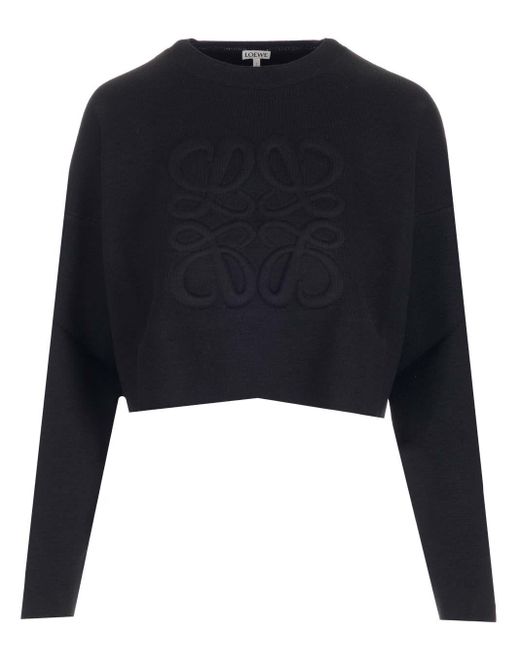 Loewe Black Anagram Cropped Sweater