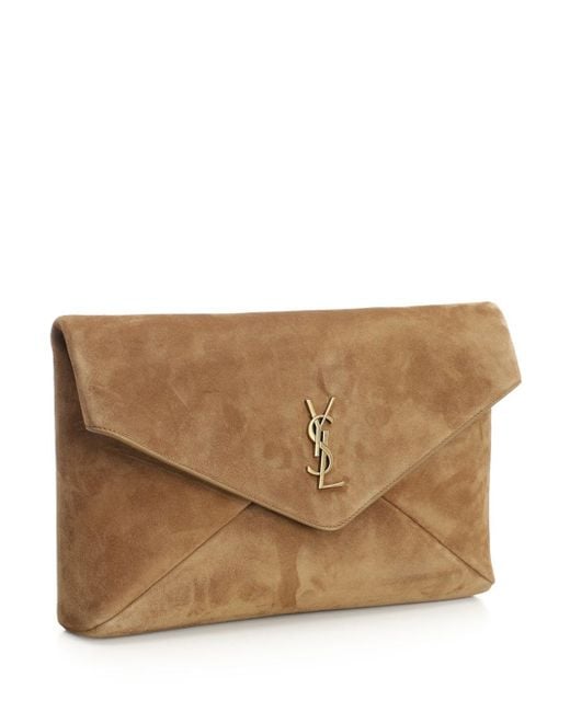 Saint Laurent Brown Large "envelope Cassandre" Clutch