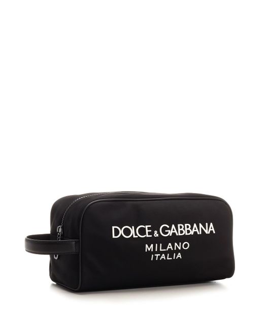 Dolce & Gabbana Black Wash Bag With Logo