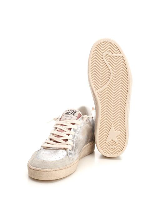 Golden Goose Deluxe Brand White "ballstar" Sneakers In Laminated Leather