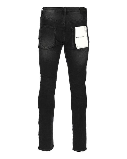Purple Black Jeans Medium Waist for men