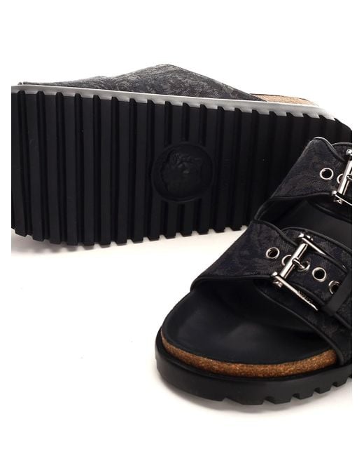 Versace Black Barocco Sandals