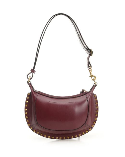 Isabel Marant Purple Oskan Moon Bag Crossbody Bags Bordeaux