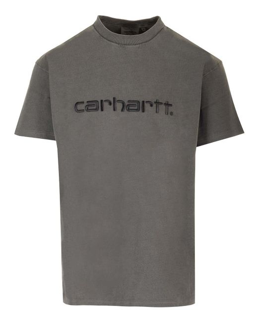 Carhartt Gray Grey T-shirt With Embroidered Logo