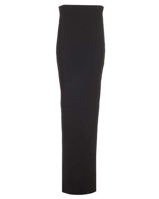 Rick Owens Black Pillar Floor-Lenght Long Skirt