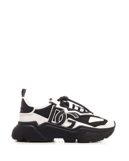 dolce and gabbana black and white sneakers
