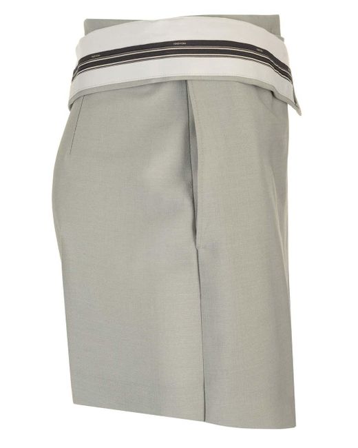 Fendi Gray Grey Mohair Shorts