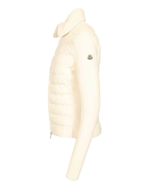 Moncler White Padded Wool Cardigan