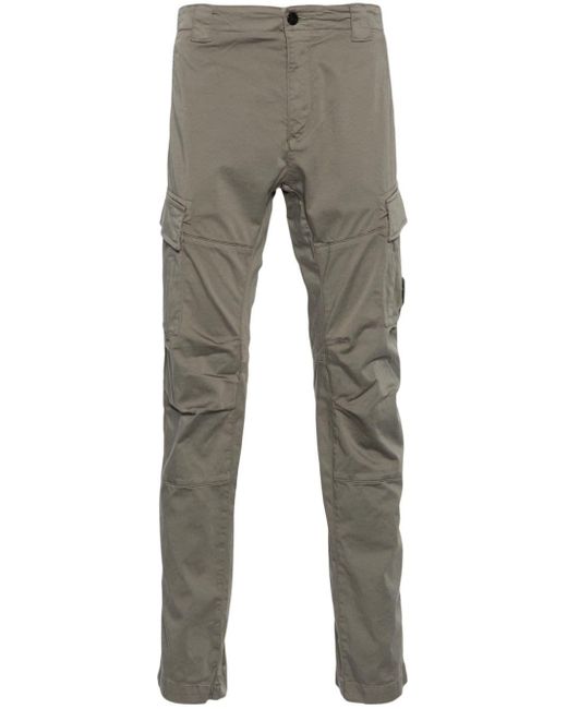 C P Company Gray Ergonomic Cargo Trousers for men