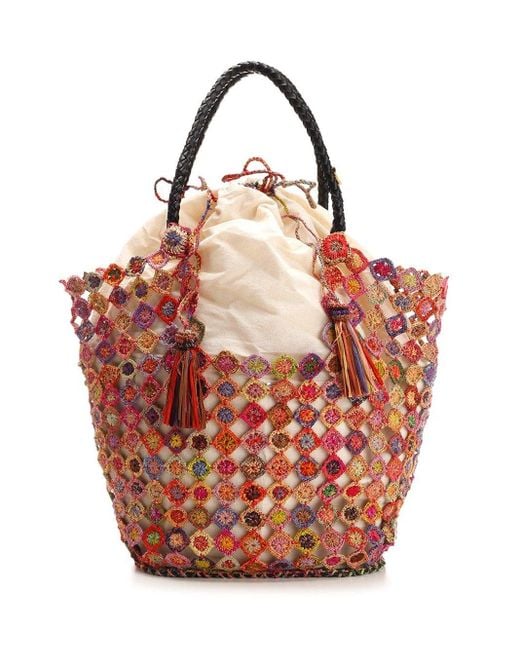 MADE FOR A WOMAN Red Medium "arcobaleno Evasé" Shopping Bag